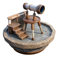 wonderful classic Floating Platform with Observation Deck and Telescope Cutout authentic png