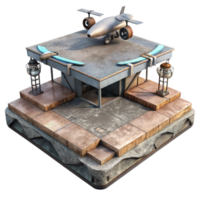 serene contemporary Floating Platform with Landing Pad for Aircraft Element genuine png
