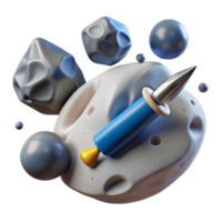 stunning artistic Floating Sculptor Tools in Zero G Transparent Background png