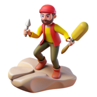 vibrant contemporary Floating Sculptor with Chisel Isolated Cutout professional png