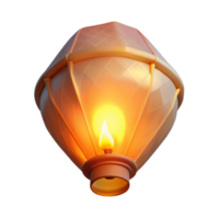 impressive artistic Floating Sky Lantern Isolated with Soft Glow exclusive png