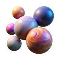 vibrant rustic Floating Spheres Gradient Colors Transparent Background professional png
