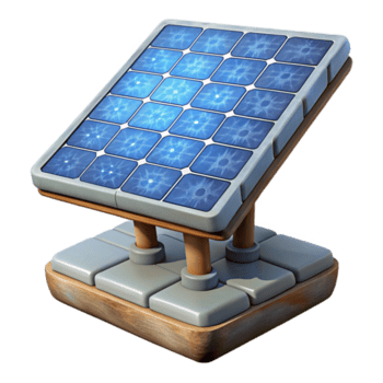 elegant modern Floating Solar Panel Array Generating Power Isolated original png