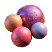 vibrant artistic Floating Spheres Isolated with Glowing Effect authentic png