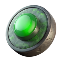 beautiful classic Floating Virtual Button Green Light Isolated original png