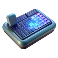 beautiful abstract Floating Virtual Keyboard Side View Isolated premium png