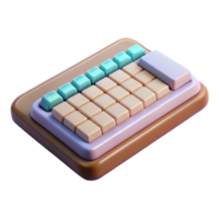 serene abstract Floating Virtual Keyboard Side View Isolated exclusive png