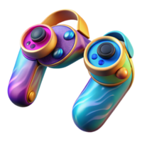 impressive minimalist Floating Vr Controllers with Vibrant Colors Isolated png