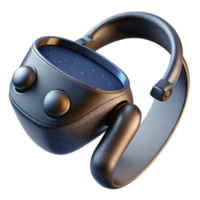 impressive abstract Floating Virtual Reality Controller Black Finish Isolated detailed png