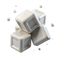 magnificent classic Floating White Cubes in Virtual Space Transparent Background high resolution png