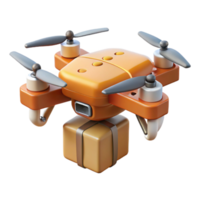 beautiful abstract Flying Drone Delivery Service Quadcopter Side View Transparent Background detailed png