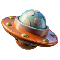 magnificent classic Flying Saucer with Open Hatch Transparent Element high quality png