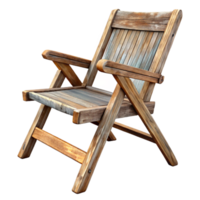 serene artistic Folding Chair Wooden Rustic Transparent premium png