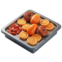 stunning rustic Food Dehydrator Tray Cutout with Dried Fruits premium png