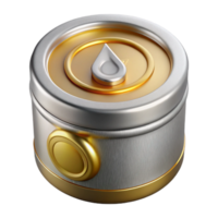 serene vintage Food Donation Can Icon Silver and Gold Isolated Element high resolution png