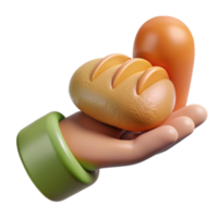 serene abstract Food Donation Hand Holding Bread Isolated Cutout professional png