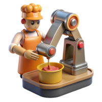 wonderful rustic Food Fabricator with Robotic Arm Isolated professional png