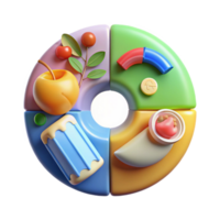 vibrant abstract Food Waste Reduction Tips Infographic Colorful Design Transparent detailed png