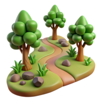 wonderful classic Forest Path Winding Trail Isolated Element premium png