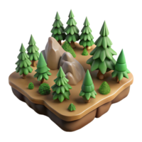 wonderful minimalist Forest Terrain Isolated Element Top Down Perspective png