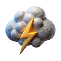 wonderful abstract Fractal Cloud with Lightning Bolt Cutout professional png