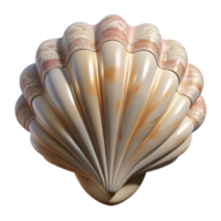 vibrant artistic Fractal Vr Seashell with White and Beige Hues Isolated authentic png