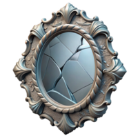 stunning modern Fractured Mirror Frame Isolated with Ornate Design premium png
