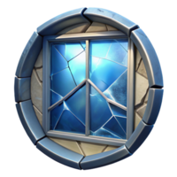 elegant rustic Frozen World Through Cracked Window Transparent Background high quality png
