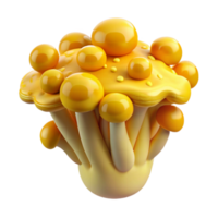 magnificent modern Fungal Art Yellow Design Isolated on Transparent Background high resolution png