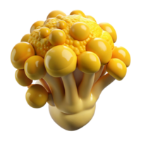 serene artistic Fungal Art Yellow Design Isolated on Transparent Background high quality png