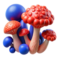 elegant artistic Fungal Design Abstract Shapes Orange and Red Isolated high resolution png