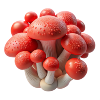 serene minimalist Fungal Growth Red Hues Isolated on Transparent Background genuine png