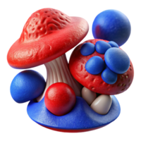beautiful rustic Fungal Design Abstract Shapes Orange and Red Isolated authentic png