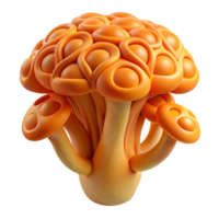 impressive minimalist Fungal Pattern Intricate Design Orange Hues Isolated premium png
