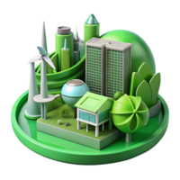 dramatic abstract Future Architecture Visualization Cutout with Innovative Green Technology premium png