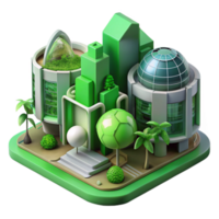 beautiful minimalist Future Architecture Visualization Cutout with Innovative Green Technology high quality png