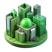 impressive traditional Future Architecture Visualization Cutout with Innovative Green Technology original png