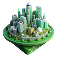 impressive artistic Future City Green Infrastructure Transparent Background high resolution png