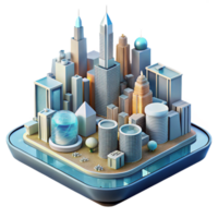 elegant contemporary Future Cityscape Visualization Transparent Background with Realistic Rendering png