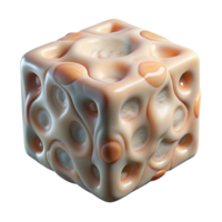 stunning abstract Future Food Cube Gelatinous Texture Isolated Element premium png