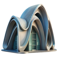 beautiful rustic Futuristic Architecture with Curved Lines Transparent Background genuine png