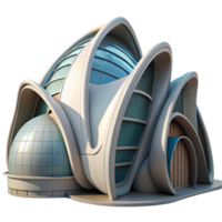 serene creative Futuristic Architecture with Curved Lines Transparent Background professional png