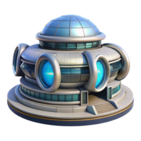 vibrant abstract Futuristic Building with Circular Design Transparent Background png