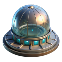 serene minimalist Futuristic Building with Glass Dome Transparent high quality png