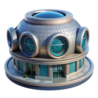 beautiful creative Futuristic Building with Circular Design Transparent Background original png