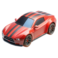 wonderful creative Futuristic Car Side View with Red Stripes Isolated detailed png