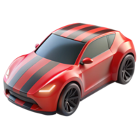 extraordinary abstract Futuristic Car Side View with Red Stripes Isolated png