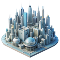 elegant minimalist Futuristic Cityscape Generated by Ai Algorithm Transparent premium png