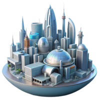 wonderful minimalist Futuristic Cityscape Generated by Ai Algorithm Transparent authentic png