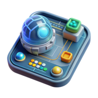 beautiful creative Futuristic Interface Displaying 3d Model Generated by Ai Transparent Background original png